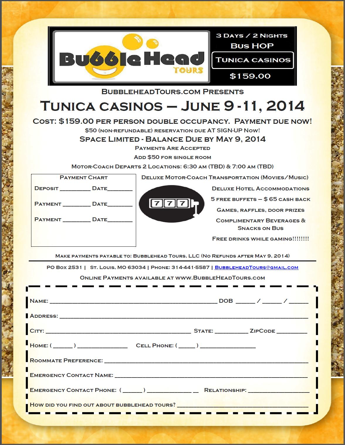 Bubblehead Tunica Tour from St. Louis